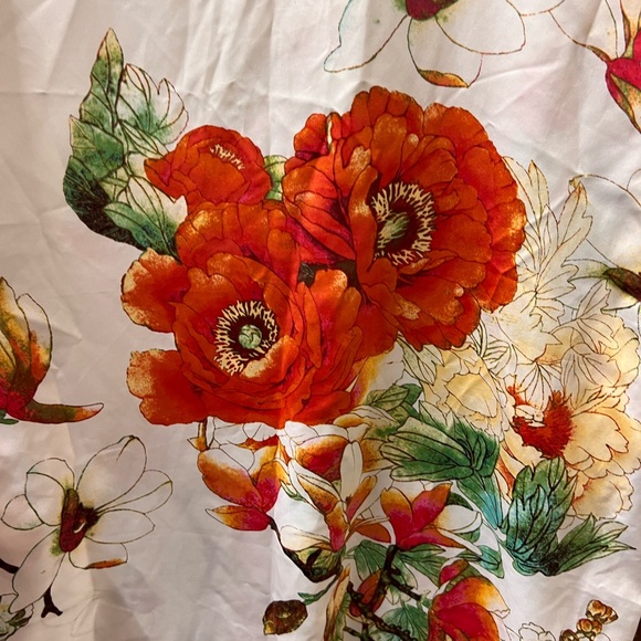 Natori Kaftan Size Small small Floral Peonies Print Side Slits Side Pockets AC - Picture 7 of 12